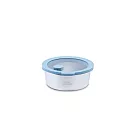 【CookPower 鍋寶】鮮盾pro系列可微波不鏽鋼保鮮盒450ml-圓形 藍