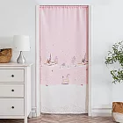 精緻印花長門簾窗簾110*200cm送桿子(門簾/風水簾/拉簾 /窗簾/隔簾/客廳臥室) 雪景小鹿粉