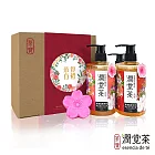 【茶寶 潤覺茶】花漾風華桃花禮盒3件組(桃花洗髮、桃花沐浴、桃花皂)