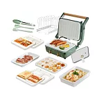 ★超值雙12★ 夾心陶瓷爐-綠色大全配組(含5款烤盤+玻璃蓋+收納架+料理3件組)CY-1624