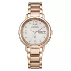 CITIZEN xC 光動能氣質空靈時尚腕錶-櫻花粉紅