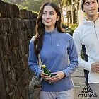 【ATUNAS 歐都納】女款循環SOLAR-FLEECE保暖刷毛長袖拉鍊衫/立領衫/POLO衫/大尺碼A1PS2557WC- S 藍紫