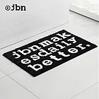 【jbn】復古字母印花防滑吸水地墊/浴室腳踏墊-50x80cm- 黑