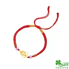 幸運草金飾 如意佛手黃金紅繩編織手環