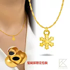 【TLH】聖誕節禮物 黃金項鍊 浪漫雪花 純金999 約重0.69錢±0.05 (附卡片 送禮 交換禮物)