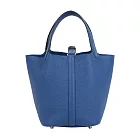 HERMES Picotin Lock 18cm PM手提小水桶 (淡金釦/扎染藍)