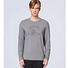 【荒野wildland】男彈性圓領暖感印花機能衣196霧灰色 M 196霧灰色