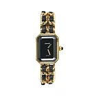 CHANEL Premiere 經典黑色皮穿金鍊首映錶 M_展示品