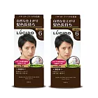 倫士度LUCIDO 按壓式染髮霜(6號深棕)100gX2盒 男性染髮劑 白髮染 只要五分鐘 無香料