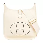 HERMES 金釦 Evelyne 29 斜背包_展示品 (奶油白)