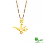 幸運草金飾 如愛所願黃金墜子  送玫瑰鋼項鍊