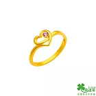 幸運草金飾 心跳黃金/水晶戒指