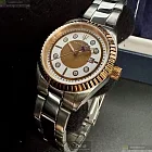 MASERATI瑪莎拉蒂精品錶,編號：R8853100502,32mm玫瑰金精鋼錶殼白色幾何立體圖形錶盤精鋼銀色錶帶