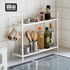 【日本霜山】廚房灶台用窄型鐵製雙層置物收納架