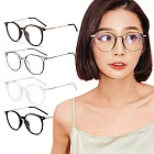 【ALEGANT】都會漫步TR90輕量圓框金屬鏡腳UV400濾藍光眼鏡 序晨灰