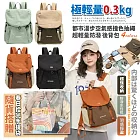 【Sayaka紗彌佳】買一送一! 買就送手拿包 極輕量0.3kg 都市漫步空氣感撞色抽繩 超輕量防潑 後背包 -橘色