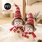 摩達客-超萌聖誕雪人毛氈擺飾(大)單入_交換禮物耶誕派對 紅色款