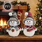 摩達客-超萌聖誕雪人毛氈擺飾(小)單入_交換禮物耶誕派對 咖啡色款