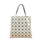 ISSEY MIYAKE BAO BAO PRISM 7X7 拼接色亮面手提包 (淺米x米色)
