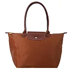 LONGCHAMP LE PLIAGE系列長把再生尼龍摺疊水餃包(大/白蘭地酒) 白蘭地酒