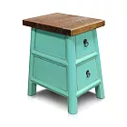 【C’est Chic】小洋樓實木雙抽方凳-幅33cm-3色可選 風化淺藍