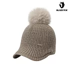 BLACKYAK 女 針織毛球棒球帽 F 淺卡其