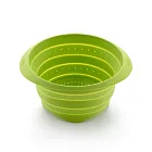 《LEKUE》折疊耐熱矽膠瀝水籃 - 蔥綠23cm