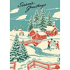 美國 Cavallini & Co. wrap 聖誕包裝紙/海報 聖誕雪之國度