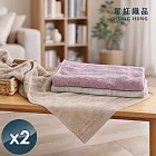 【星紅織品】莫蘭迪色系竹纖紗瞬吸加長款運動毛巾x2入 粉紫色