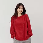 好我_Melissa彩點圓領寬版針織毛衣 FREE 蘋果紅