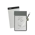【Green Board 】7.2吋磁性電紙板 MT7進階收納組 - 黑色(電紙板x2+手寫筆+皮革夾 MIT雙專利設計) 灰色皮革夾