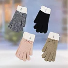 比得兔蝴蝶結毛口刺繡成人觸控手套-22cm-GL8634-2雙