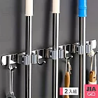 JIAGO 2入組 不鏽鋼掛勾拖把工具架(拖把架/收納架/吊掛架) 灰色