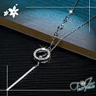 【伊飾童話】單環碎鑽 氣質甜美鈦鋼流蘇伸縮長鍊/顏色可選 白金