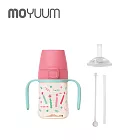 MOYUUM 韓國 PPSU 彈蓋 吸管學飲水杯 170ml - 派對系列-草莓粉