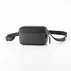 COACH 經典款荖花撞色男款斜背包 黑灰