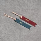 Be Two 手工皮件 ∣ 長條書籤 真皮書籤  1入×湖水藍正楷與 1入×紅色正楷