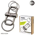 德國TROIKA不傷手2WAY雙向快拆鑰匙扣環鑰匙圈KR22-09電鍍鉻黑色/槍色(附3個掛環)適汽車鑰匙機車鑰匙家用鑰匙 槍色