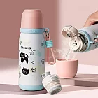 【COMET】500ml不銹鋼一蓋三飲可愛保溫瓶(保溫杯 吸管水壺 316不鏽鋼瓶 環保隨行杯/DPHW068) 藍色栗子貓