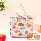 【iSFun】繽紛印花 大容量方型手提保冷保溫便當包/款式可選 彩色小魚