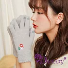 【Decoy】微笑雪人 觸控彈性仿羊絨保暖手套/顏色可選 淺藍