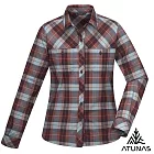 【ATUNAS 歐都納】女款中空蓄熱纖維保暖長袖格紋襯衫/大尺碼A1SH2502W- S 紅藍格