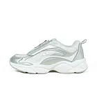 Fila 斐樂 Lace [5-C307Z-881] 女 休閒鞋 老爹鞋 復古 增高 拉鍊設計 舒適 銀白 23cm 銀/白
