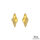 【點睛品】YuYu系列 菱形波光 鑽石黃金耳環 (一對)