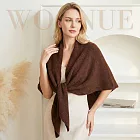 新春年節時尚保暖名媛款超柔羊毛質感三角披肩斗篷小外套披風(閨蜜媽媽女友老婆生日聖誕禮物) 咖啡棕