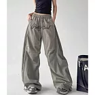 日本 Belle Ćie 精緻韓風 | 刺繡Logo顯瘦寬褲 LL 灰色