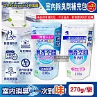 (2袋任選超值組)日本Kobayashi小林製藥-無香空間居家室內消臭珠芳香除臭劑補充包270g/袋(玄關鞋櫃浴廁,放置型空氣清新劑,分解異味消臭晶球) 無香白*1袋+皂香藍*1袋