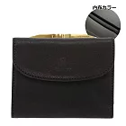 Kissora Tokyo｜日本職人手工 三折一字口金牛皮短夾 黑色