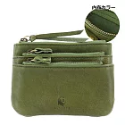 Kissora Tokyo｜日本職人手工 軟質牛皮三層零錢卡片夾 綠色