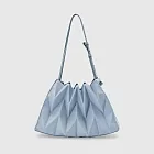 半月款設計｜Pavi studio 泰國新銳設計師.時尚W純色包.簡約設計.大容量.真皮背帶.摺疊肩背包.100%總代理 棉花糖藍